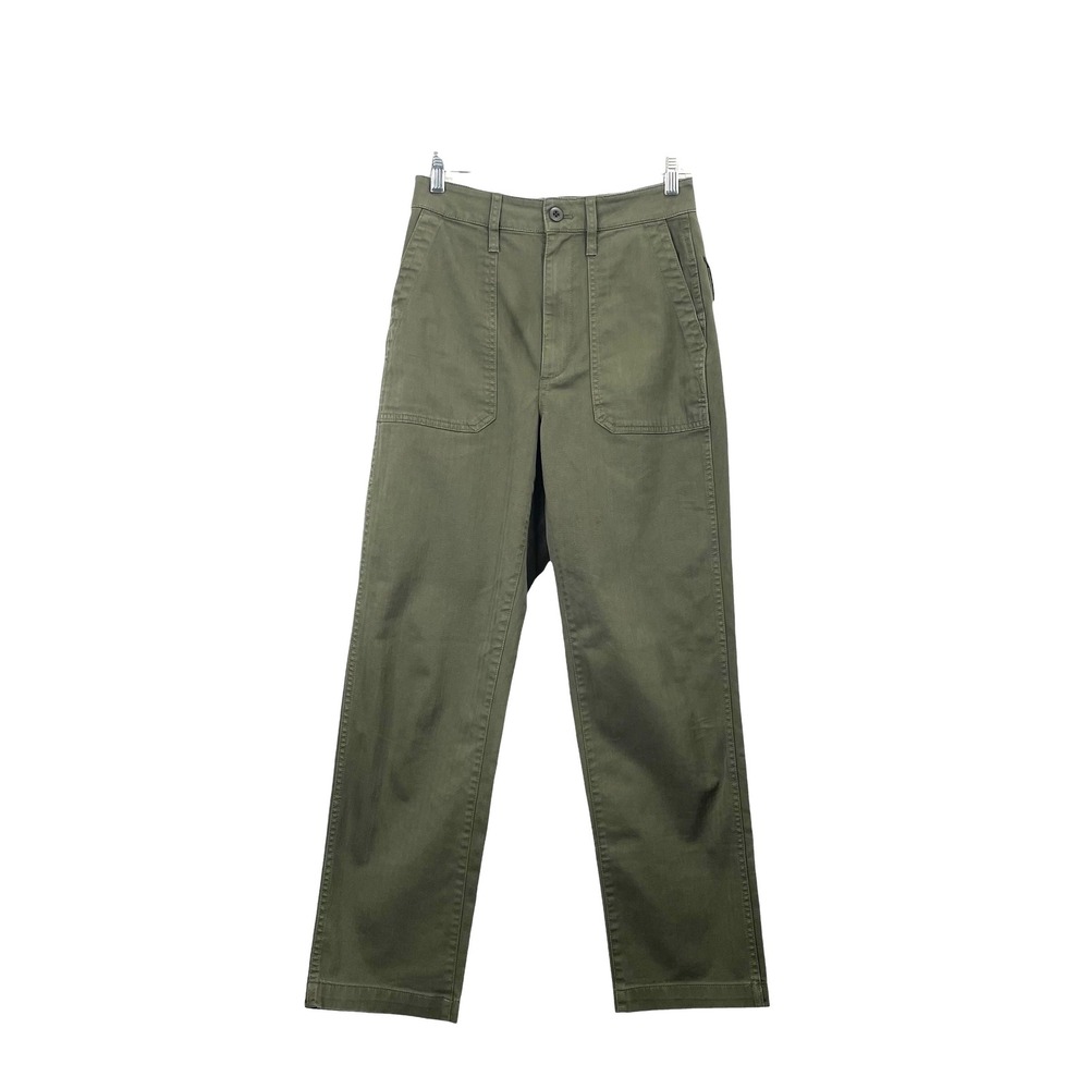 Madewell The Curvy Perfect Vintage Straight‎ Workwear Pants Size 26 green capers